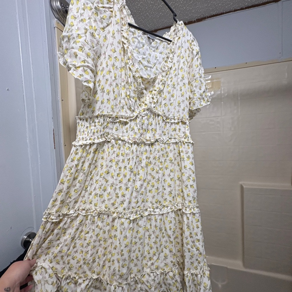 White Birch Yellow Floral Midi Dress